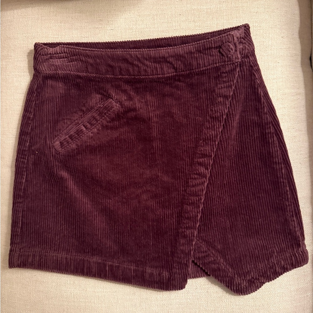 Women's Corduroy Skirt - Burgundy